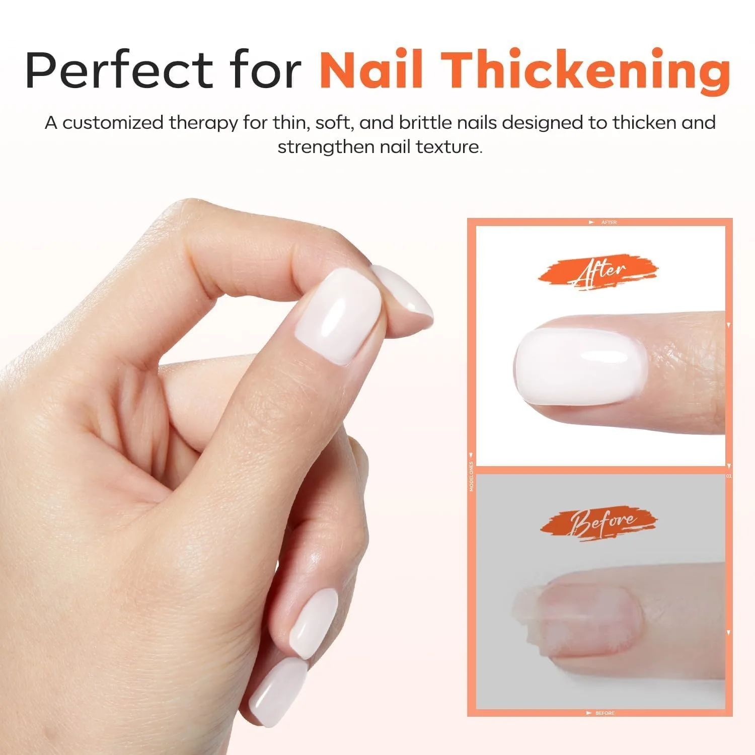 modelones Milky White Builder Nail Gel Rubber Base Coat Sheer White
