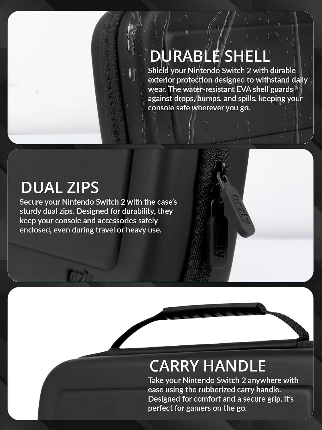 Orzly Carrying Case for Nintendo Switch 2 2025 Console with Screen Padding