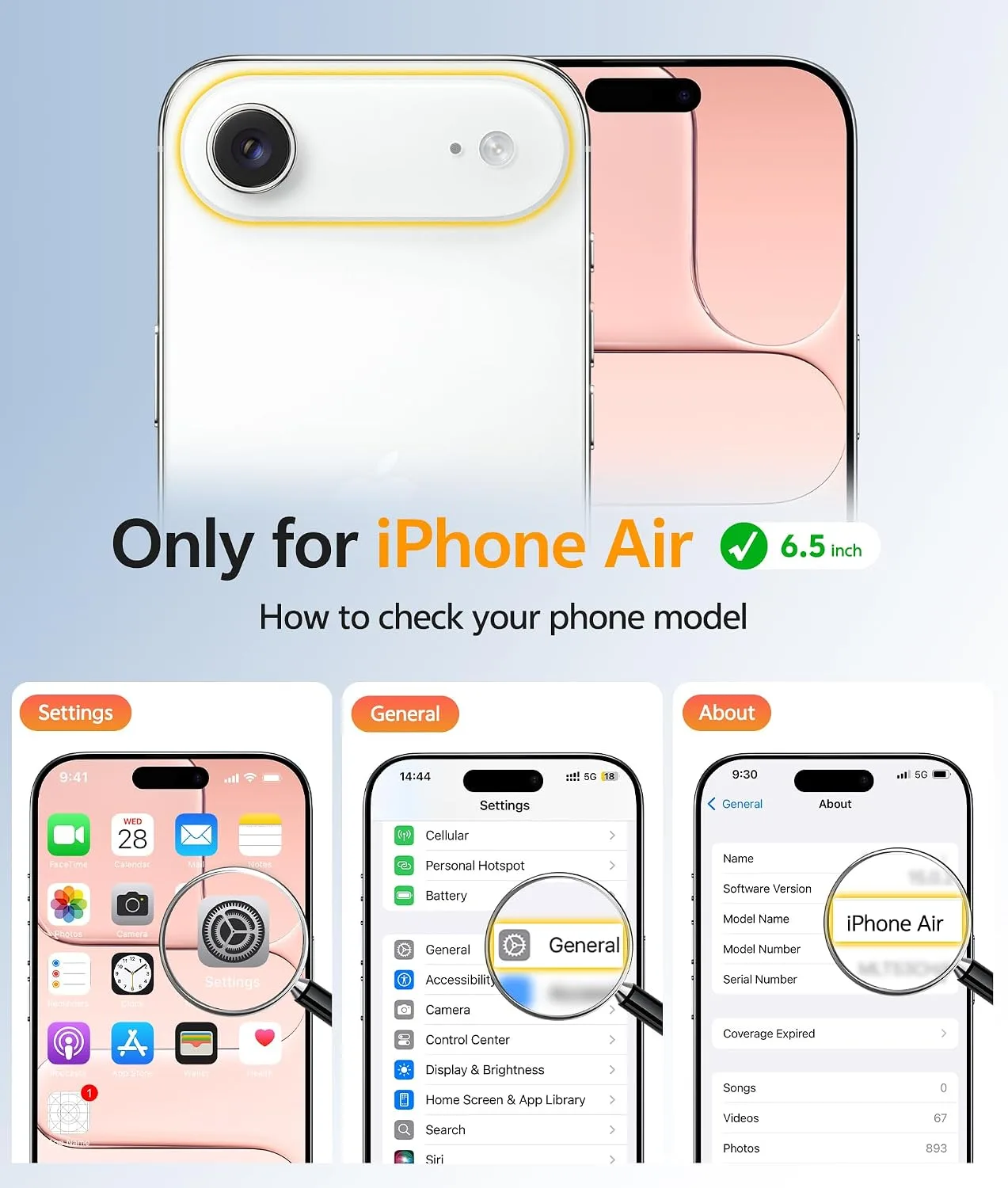 FNTCASE for iPhone Air Case, Fit for Magsafe, Orange