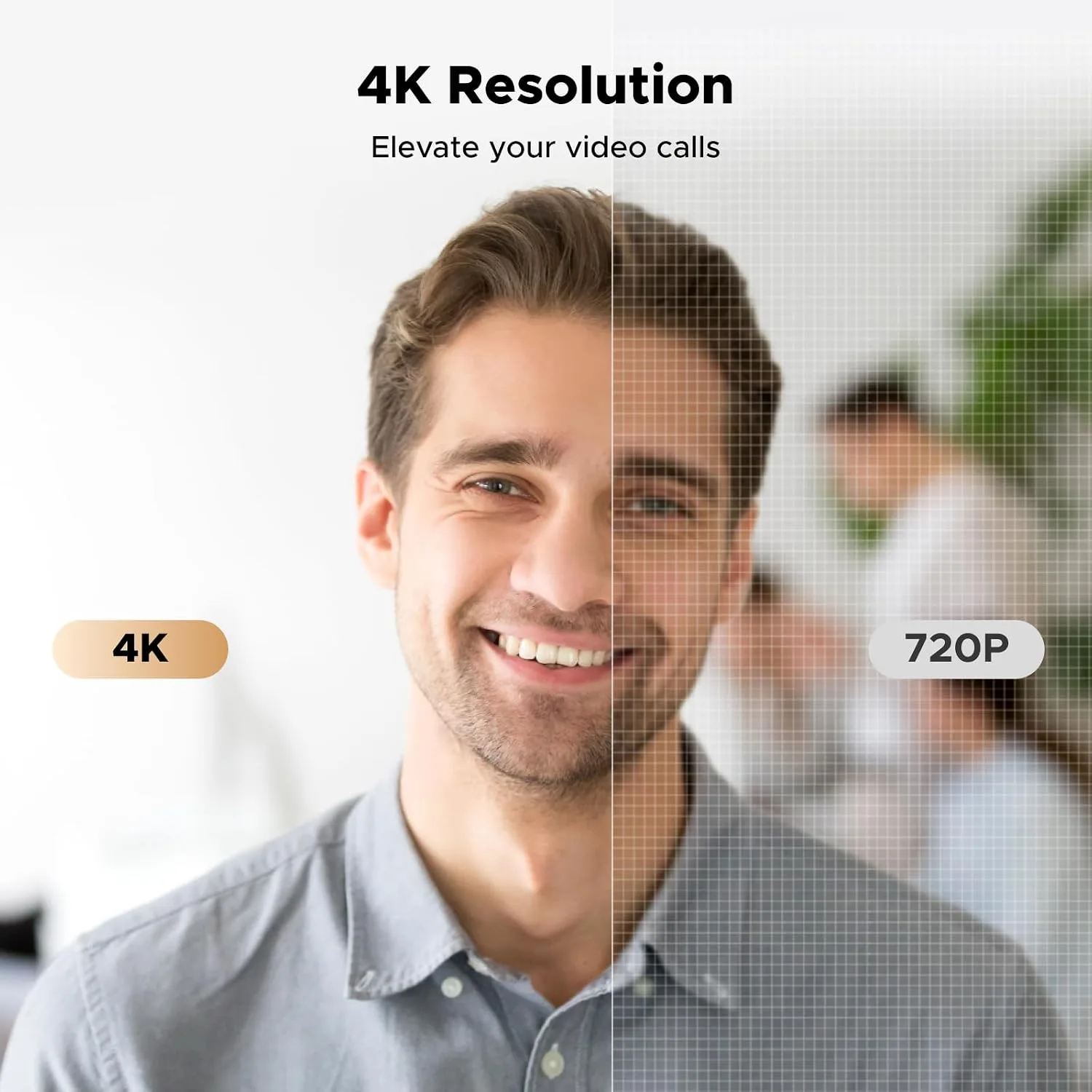 UGREEN 4K@30fps Webcam for PC Ultra HD Web Camera with Mics, Space Gray