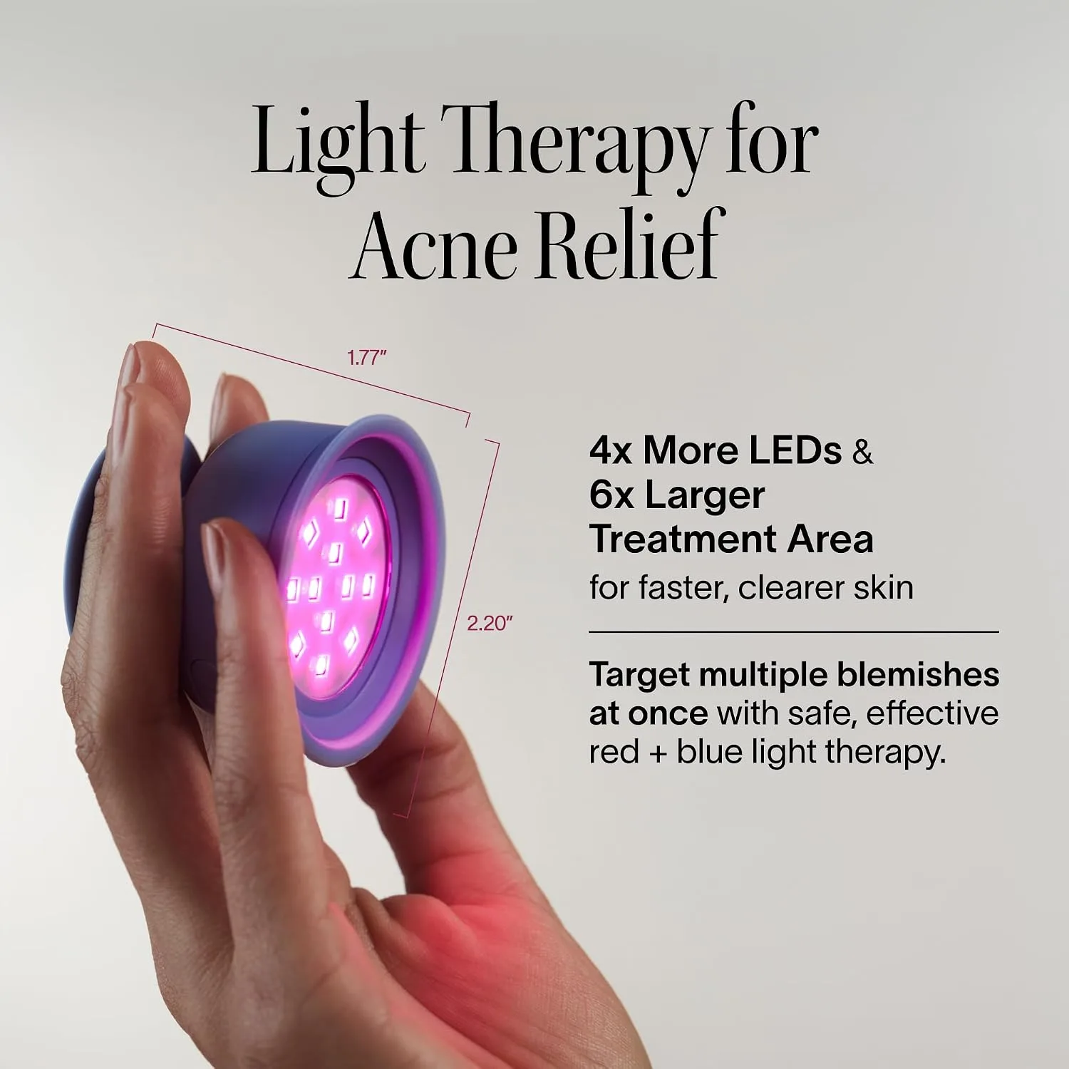 Solawave Bye Acne Light Therapy Device, Red & Blue Light for Face & Body