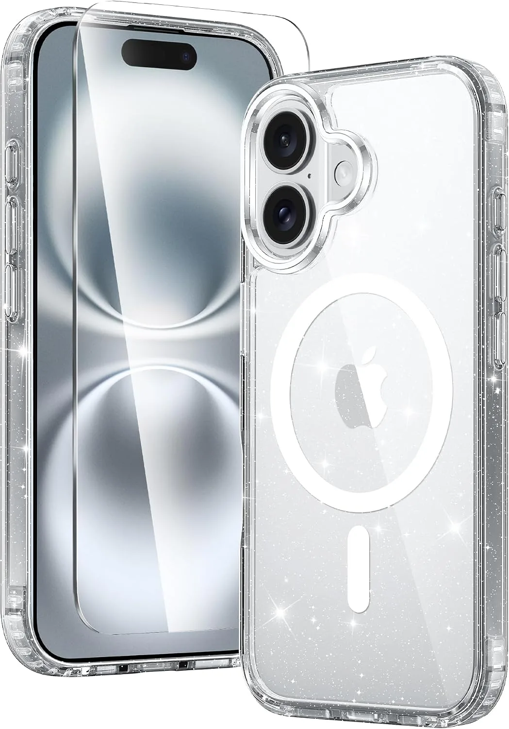 Carcasa Fntcase para iPhone 16 Plus compatible con Magsafe transparente