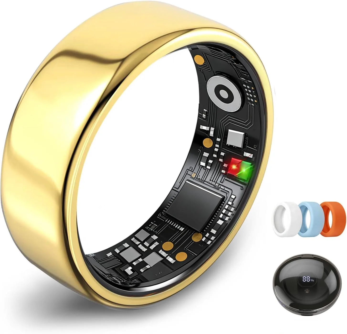 Smart Ring for Women Men,Fitness Tracker Ring,Heart Rate,Blood Oxygen,Step Tracker,Sleep Tracker,Meditation Assistance,No Subscription Fee,IP68 Waterproof,2026 New Holiday Gifts (Gold 8)