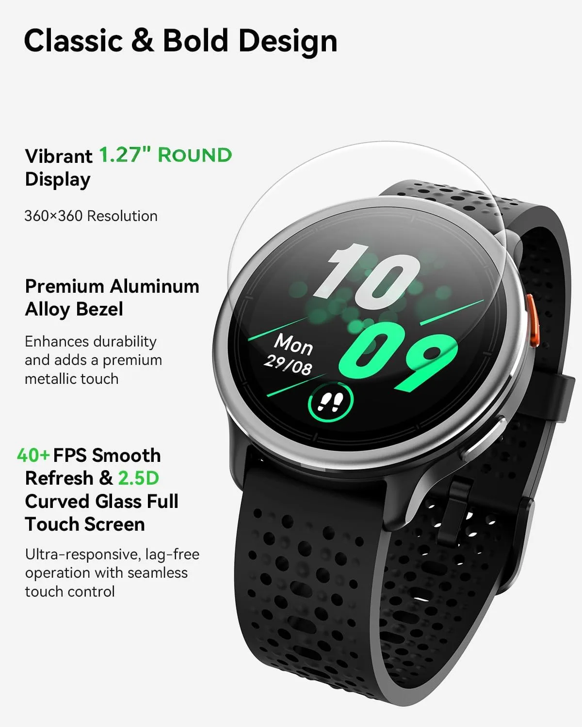 Quican Smart Watch for Women & Men, Compatible with iPhone & Android