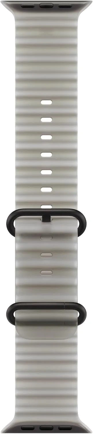 Apple Watch Band - Ocean Band - 49mm - Translucent Black - Natural Titanium