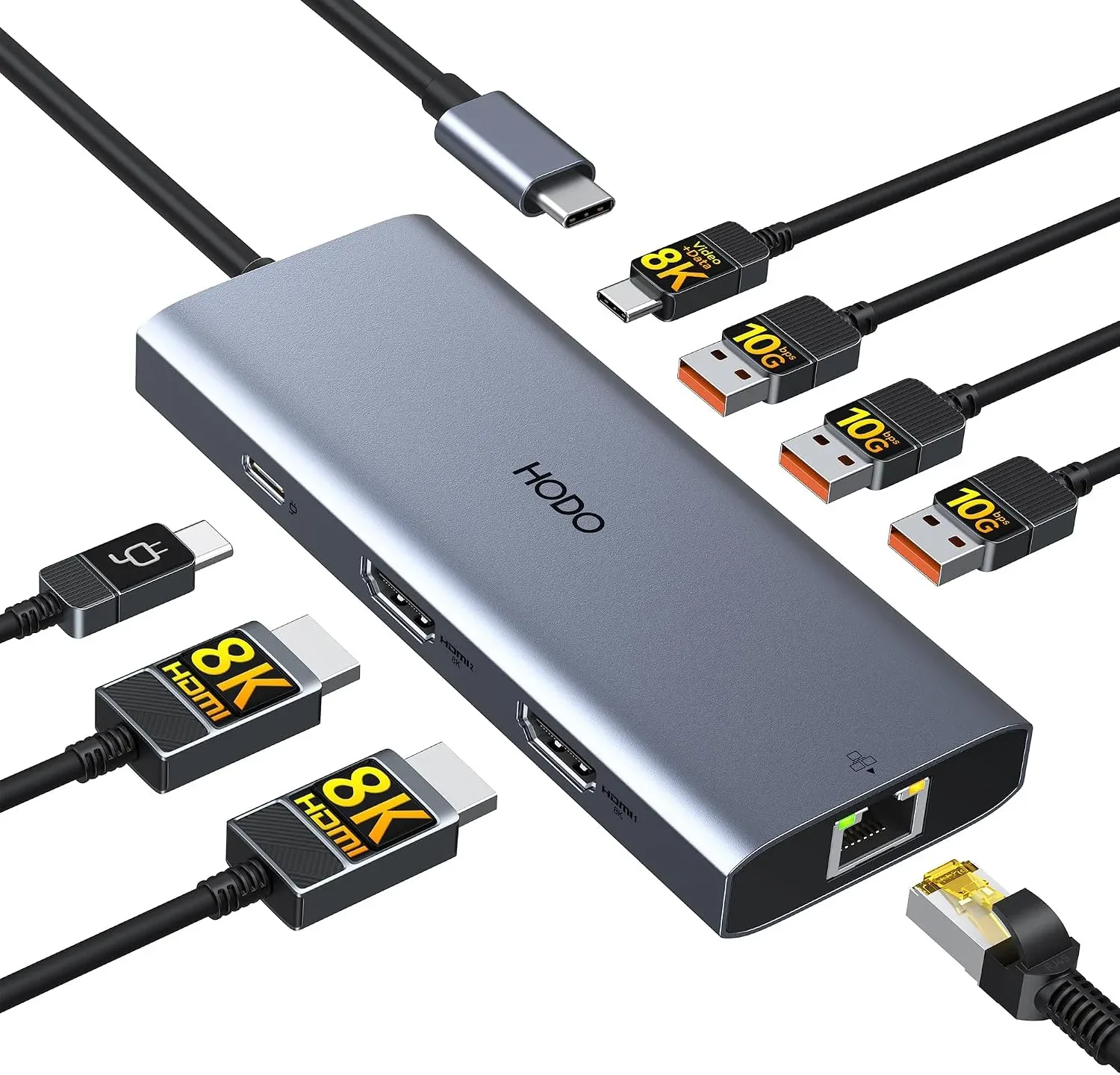 Docking Station HODO USB-C Triple 4K con 100W Power Delivery