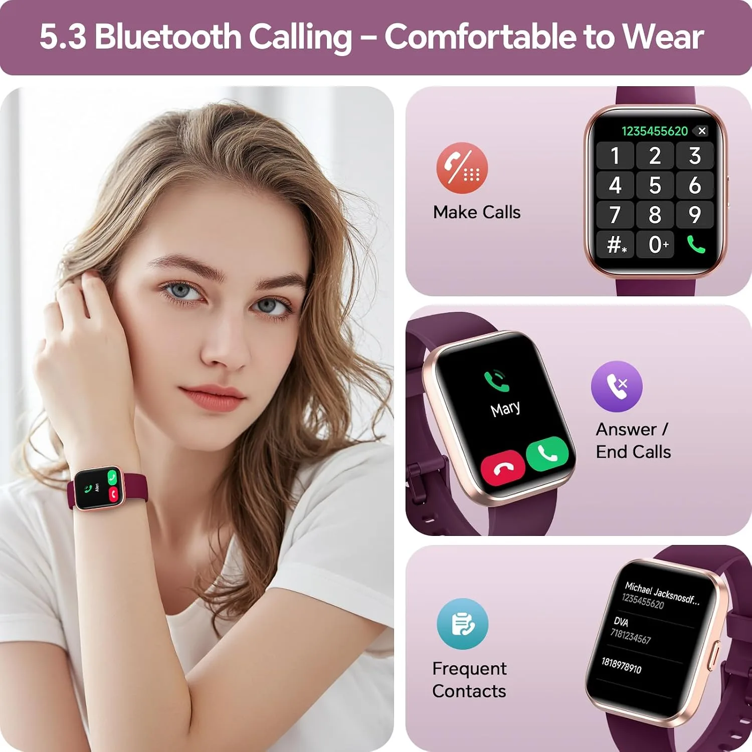 Smart Watches for Women, 1.85" HD Smart Watch Compatible iPhone/Samsung/Android (Answer/Make Call), Fitness Watch with Heart Rate/Sleep/SpO2 Monitor, SmartWatch 3ATM Waterproof 120+ Sport Modes Alexa