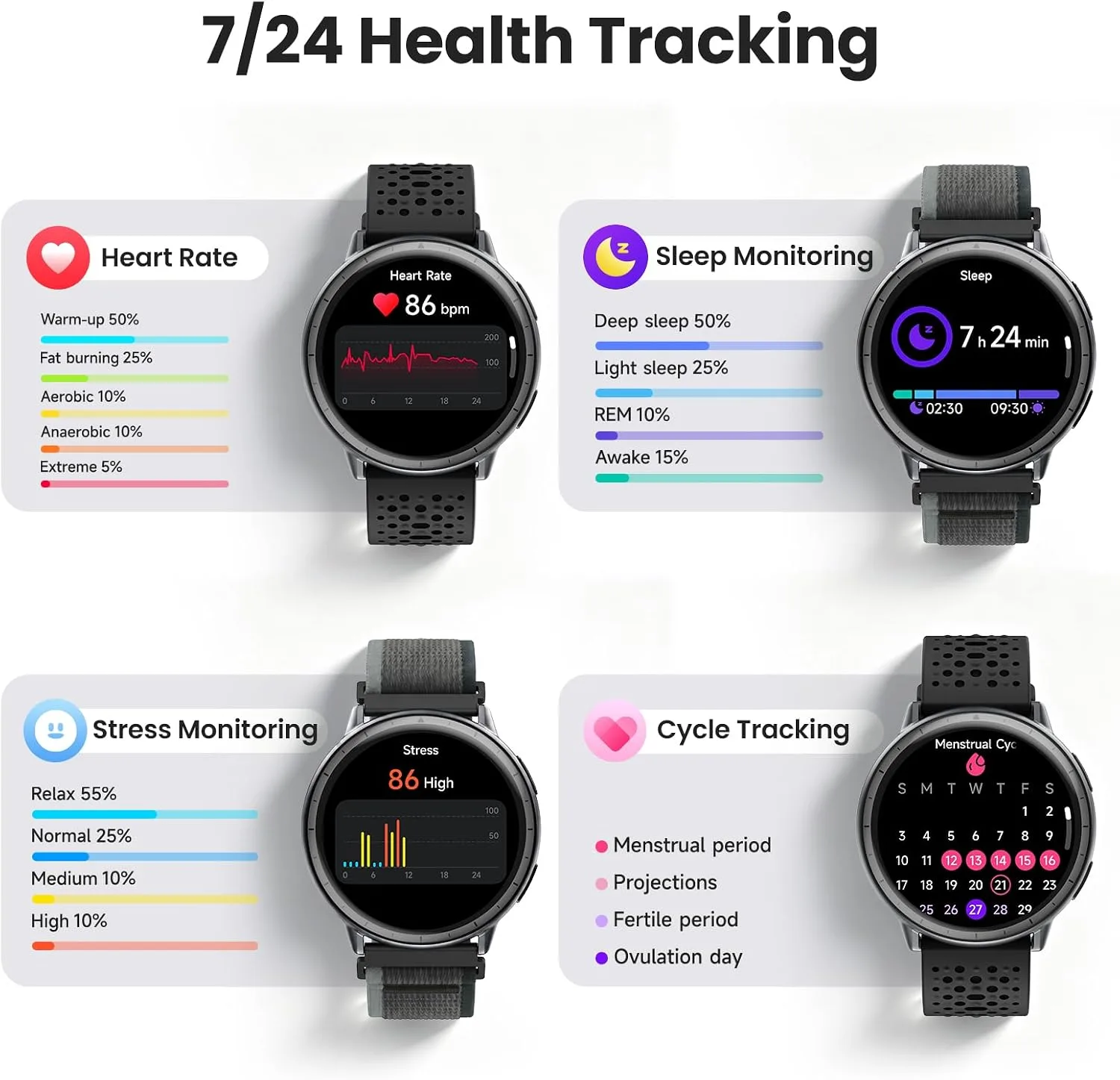 Smart Watch for Men Women,GPS Built-in,1.3" Ultra-bright AMOLED Display,SOS