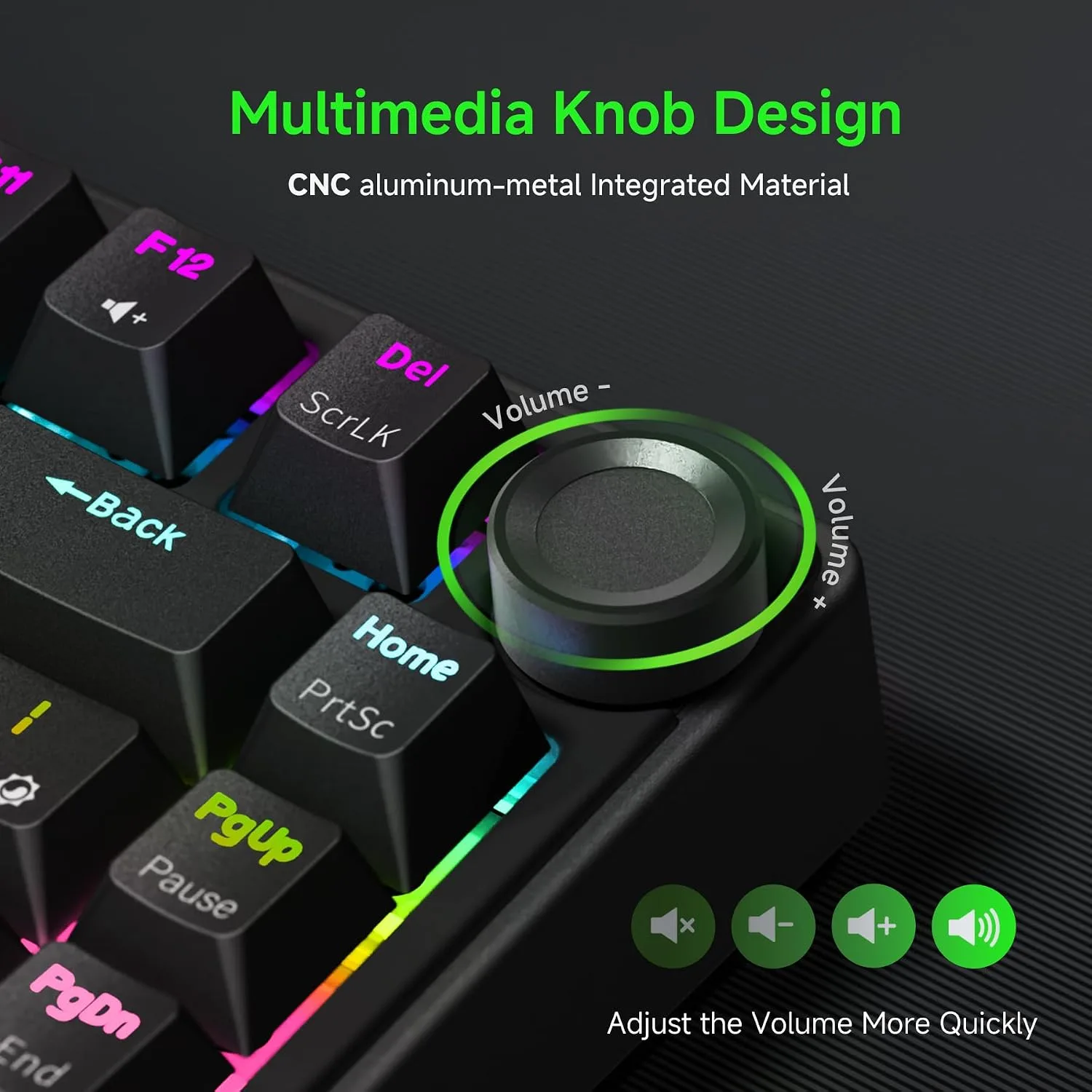 RK ROYAL KLUDGE R75 Wired Mechanical Gaming Keyboard, 75% Hot-Swap Mechanical Keyboard Volume Knob, Soft Pre-lubed Tactile Brown Switch