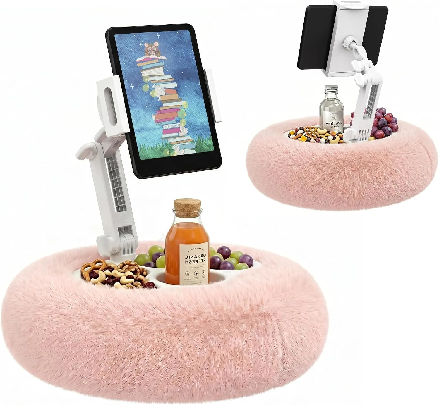 Soporte para tablet y Kindle HomeMount con bandeja para snacks Rosa