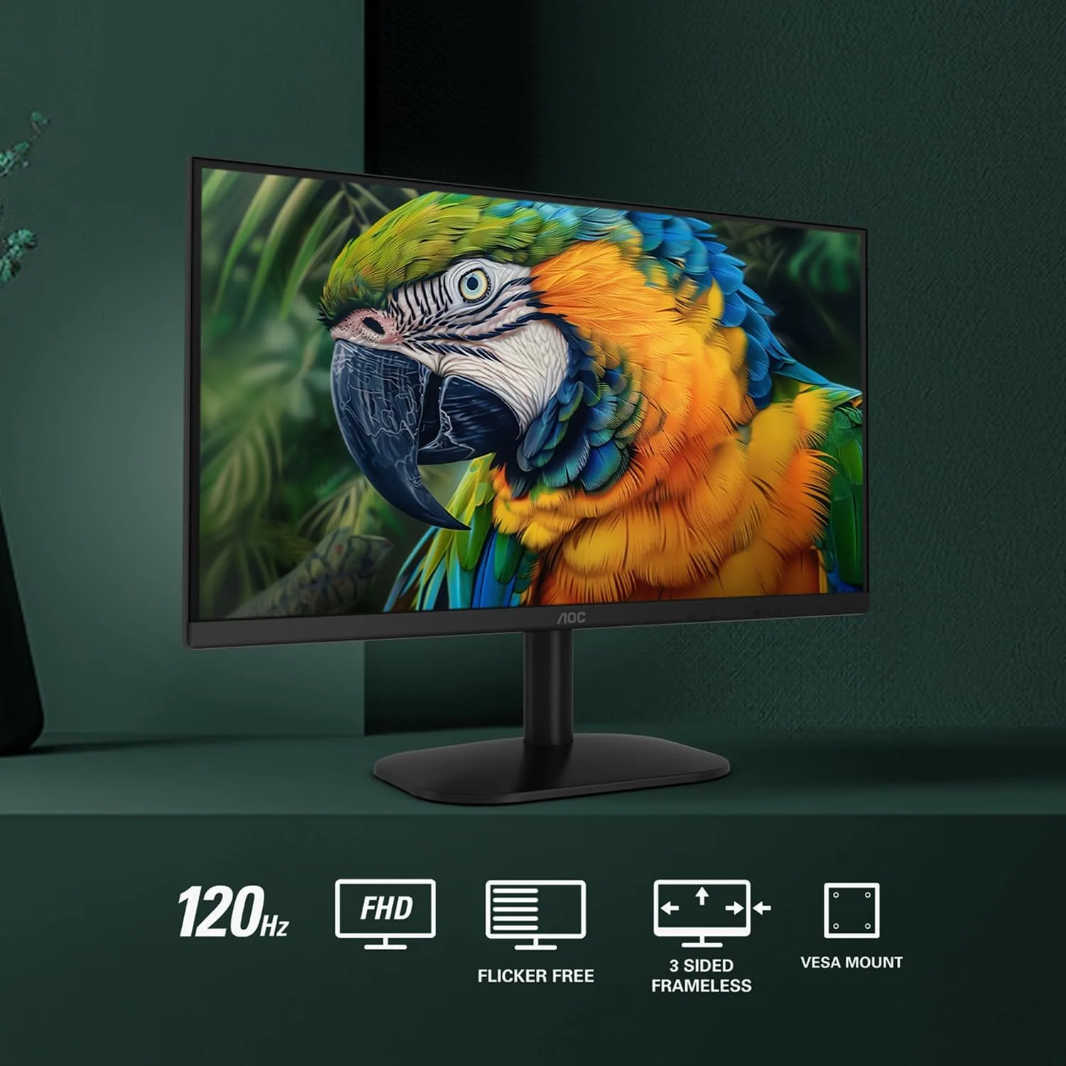 AOC 24 Inch Computer Monitor FHD 120Hz Fast IPS HDR, 24B35H3