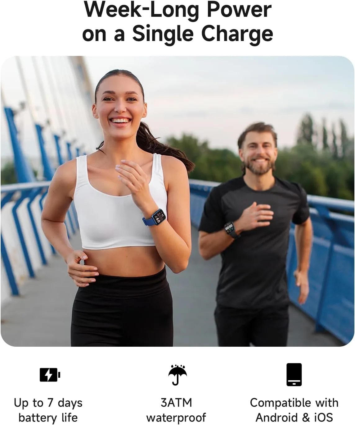 Woneligo Smart Watch for Women, Answer/Make Calls, Alexa Built-in, 1.85" Touch Screen Fitness Tracker for Android & iPhone, Heart Rate/Sleep/SpO2 Monitor Smartwatch,Waterproof (Deep Blue)