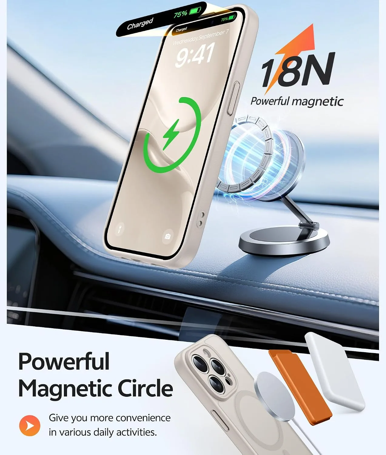 FNTCASE for iPhone 14 Pro Case, Compatible with Magsafe, Screen Protector