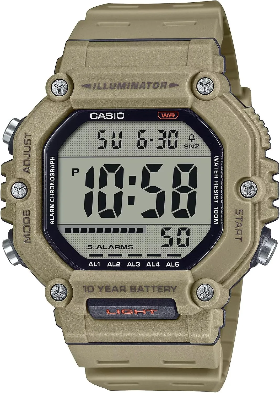 Casio AE-1600H Series | Black | 10-Year Battery | LED Illuminator | Digital Watch