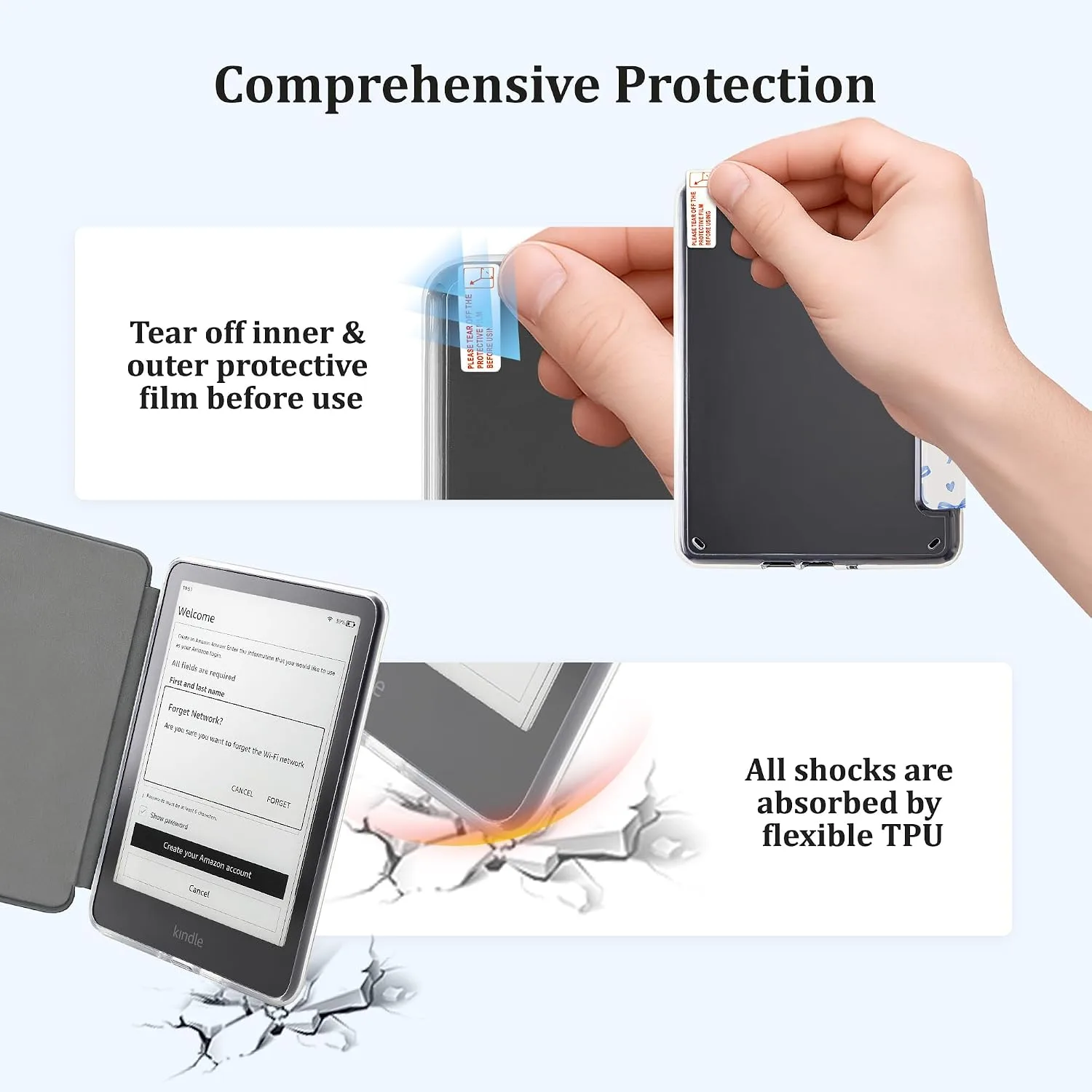 Clear Case for 7'' Kindle Paperwhite 12th Gen 2024 & Colorsoft