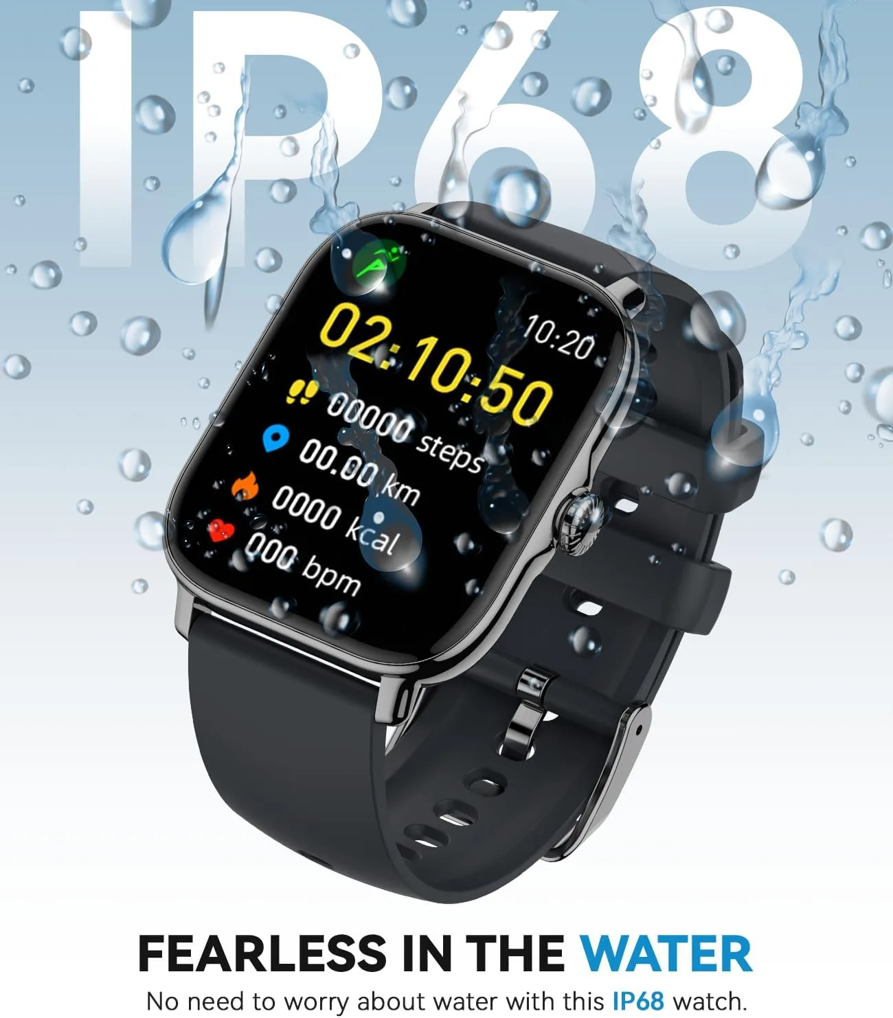 Smart Watch for Women Men- Answer/Make Call, 2025 IP68 Waterproof Fitness Step Tracker Watch with Sleep Monitor/Activity Counter/110+ Sport Mode, Smartwatch for Andriod iPhone iOS Samsung Compatible