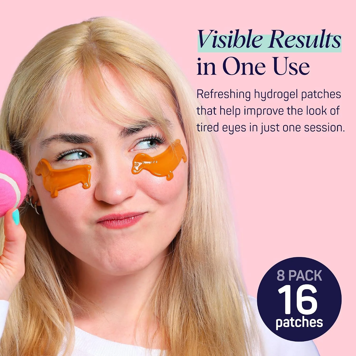 SpaLife So Fetch Hydrogel Under Eye Patches for Dark Circles | Dachshund Under Eye Patches for Puffy Eyes | Weiner Dog Undereye Bags and Puffiness Removal | Boo Basket Stuffers | 8 Pairs