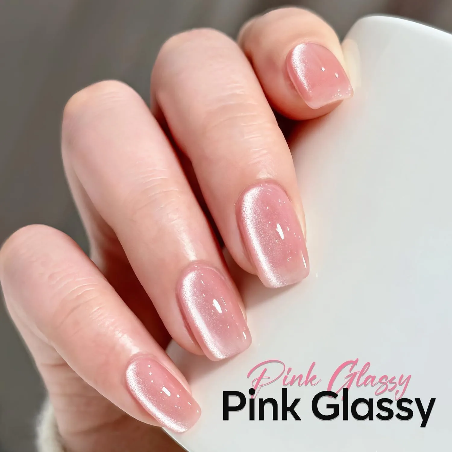 modelones Pink Cat Eye Gel Nail Polish 9D Cateye with Magnet