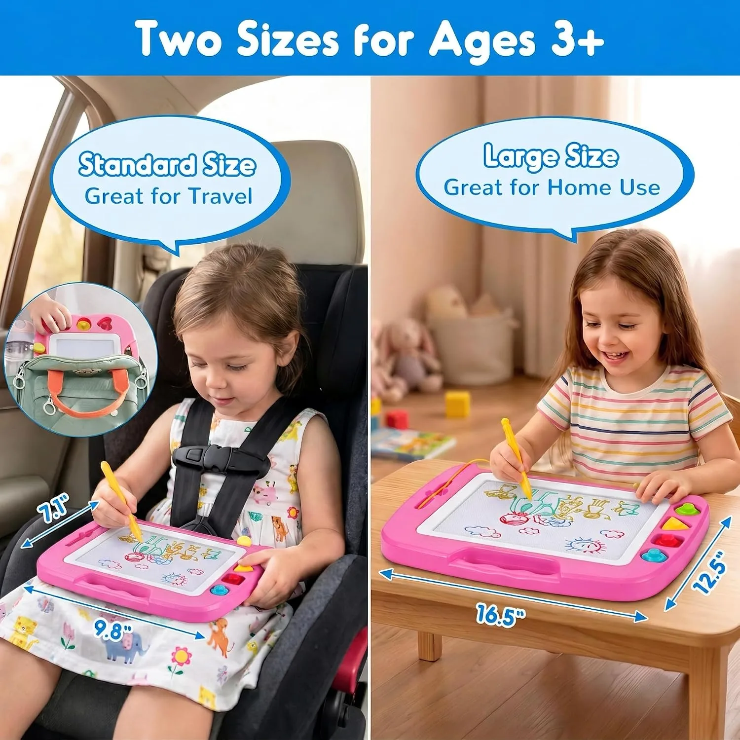 SGILE Magnetic Drawing Board for Kids, Toddler Doodle Toys, Large 12.6 × 8.7"