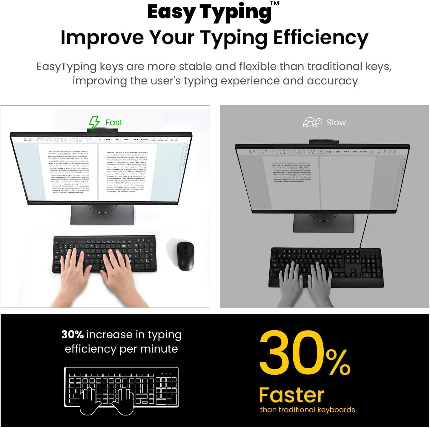 cimetech Wireless Keyboard and Mouse Combo - Matte Black