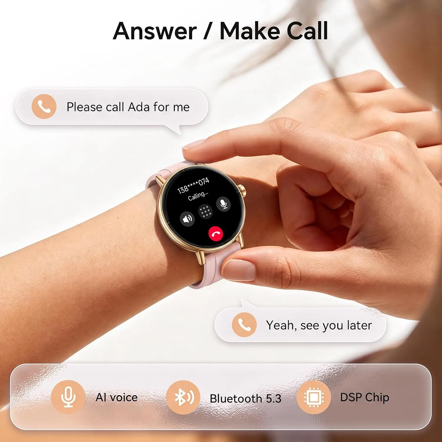 Gydom Smart Watch for Women, 40mm HD Fitness Tracker, Answer & Make Call
