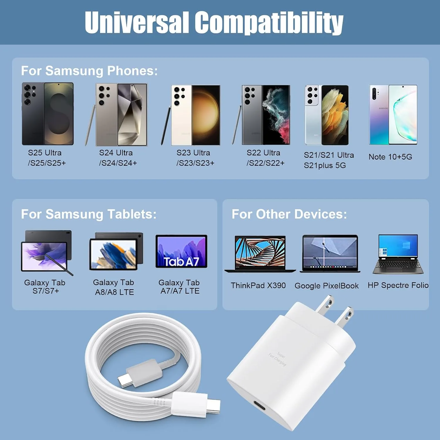 Super Fast Samsung Charger Type C 25W USB C Android Phone Charger Block