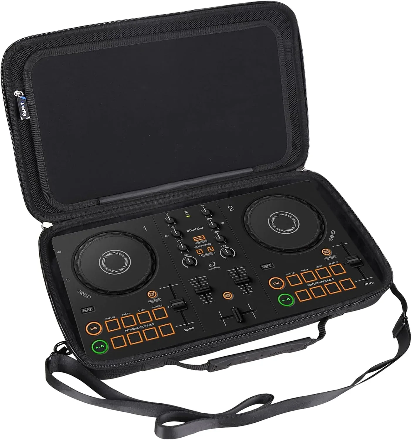 Estuche para controlador DJ Pioneer DJ AlphaTheta DDJ-FLX2 / DDJ-200 / DDJ-WeGO4 Worfty negro
