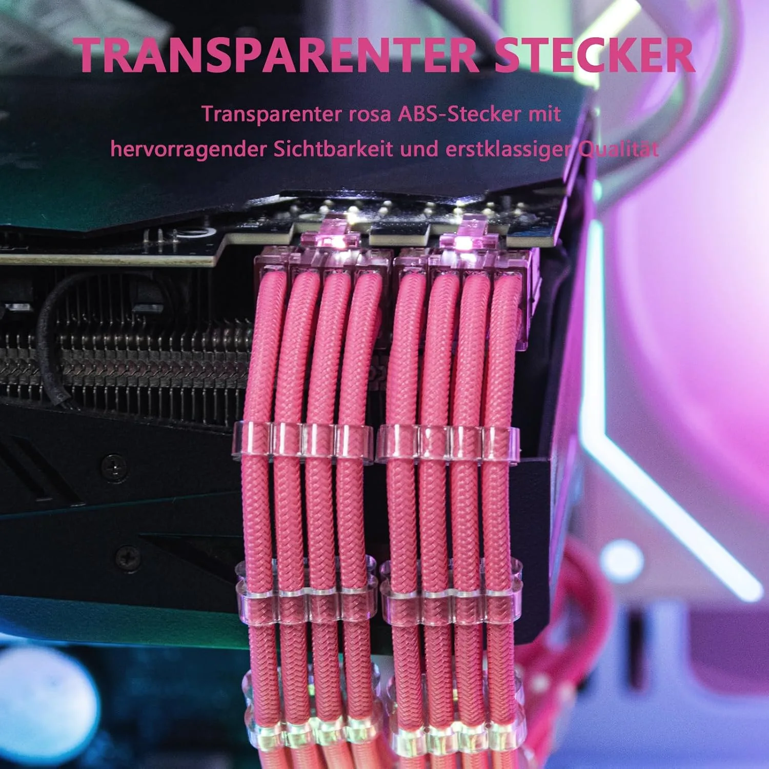 Sirlyr Pink PSU Cable Extension Kit,24Pin/8Pin EPS/GPU,4 Kits