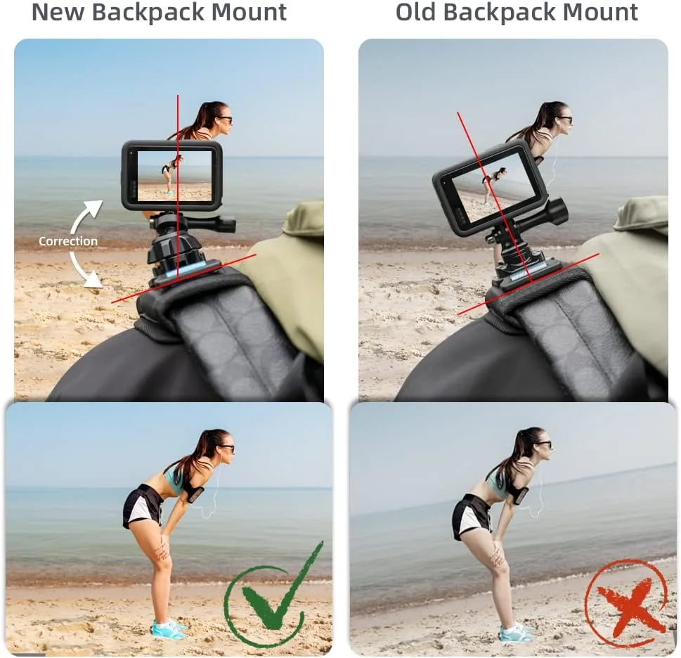 Bag Backpack Shoulder Strap Mount with Universal Ball J Hook Compatible with GoPro Hero 13/12/11/10/9/8/7/(2018)/6/5 Black,DJI Osmo Action 6/5 pro/4/3 and More
