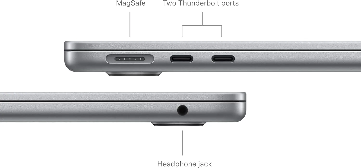 Apple 2024 MacBook Air with Apple M3 Chip, 13-inch, 8GB RAM, 256GB SSD Storage, Space Gray (Renewed)