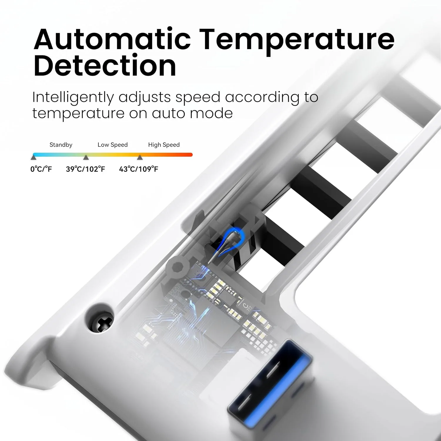 KIWIHOME Cooling Fan for PS5 Slim, Larger 3-Fan with Auto Speed USB3.0