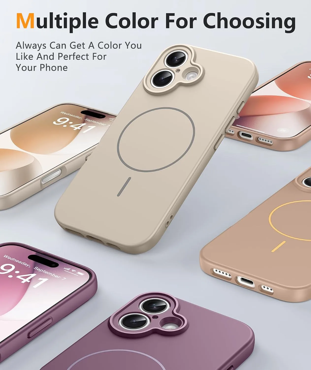 FNTCASE for iPhone 17 Case, Compatible with Magsafe, Glass Screen Protector