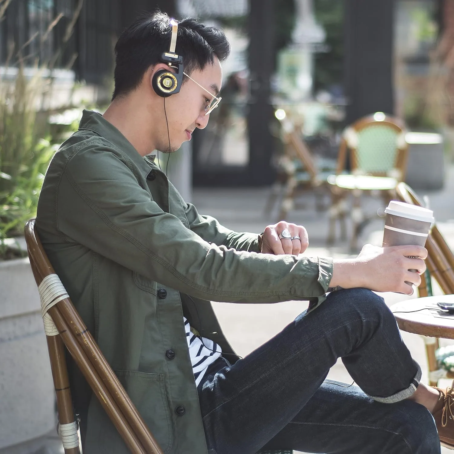 Koss Porta Pro Limited Edition Retro Style On-Ear Headphones, Black Gold
