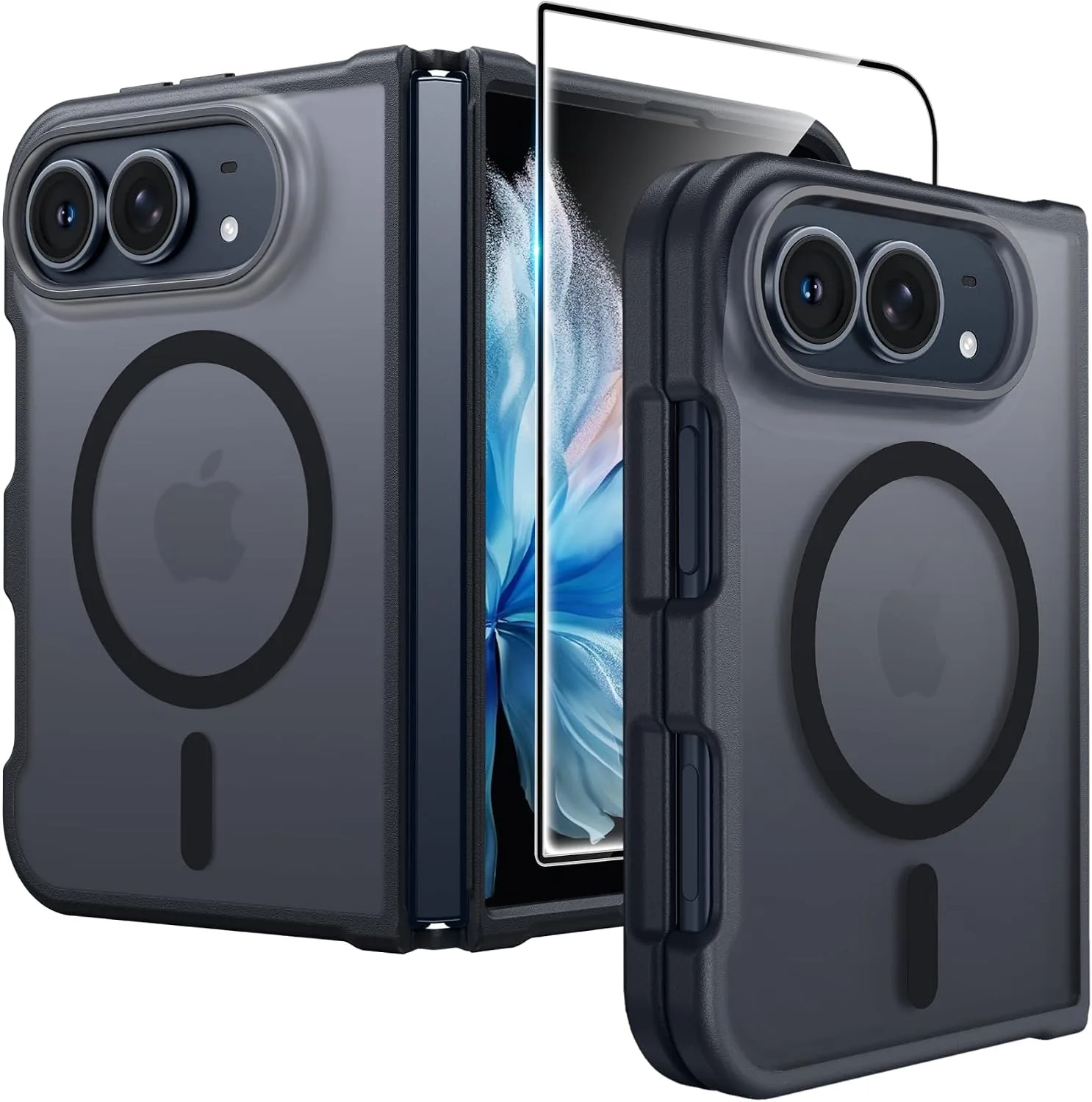 Carcasa Fntcase para iPhone Duo Negra Translúcida con MagSafe