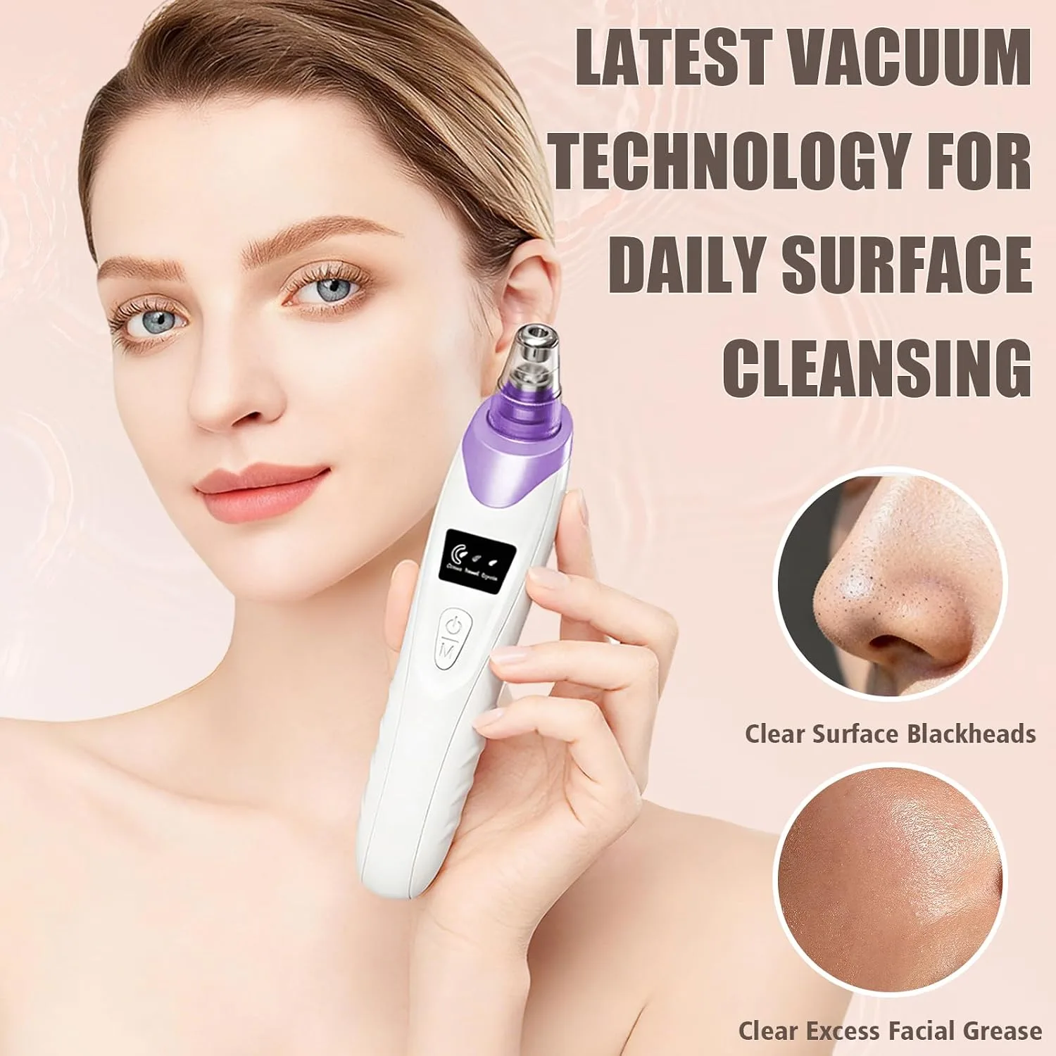 Blackhead Remover Pore Vacuum,Facial Pore Cleaner Blackhead Vacuum (Purple)