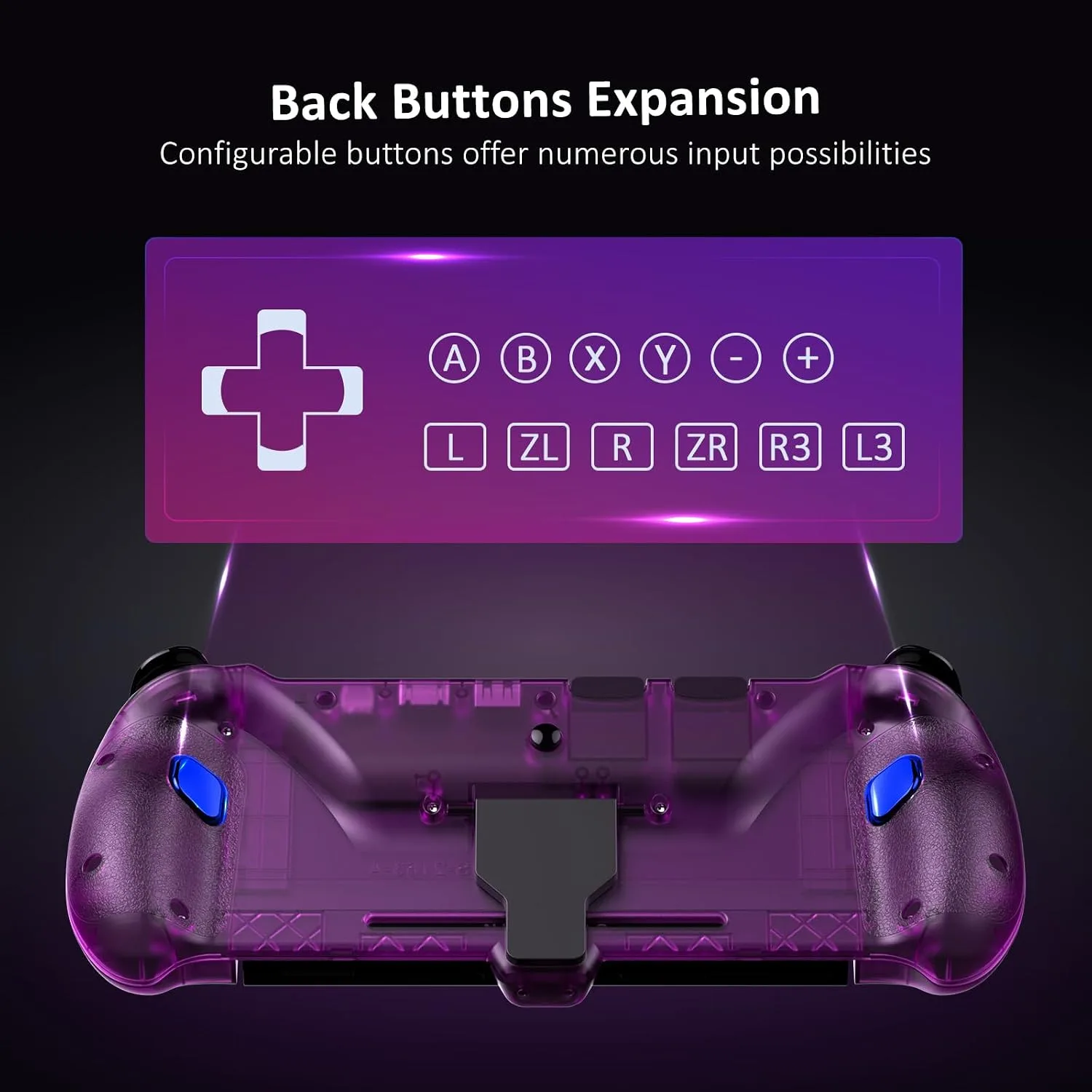 NexiGo Hall Effect Gripcon with Kickstand and HDMI Out for TV Docking, Hall Sensing Joystick for Switch/Switch OLED, Handheld Mode, 4K/1080P Supported HDMI and USB 3.0 Port, Purple