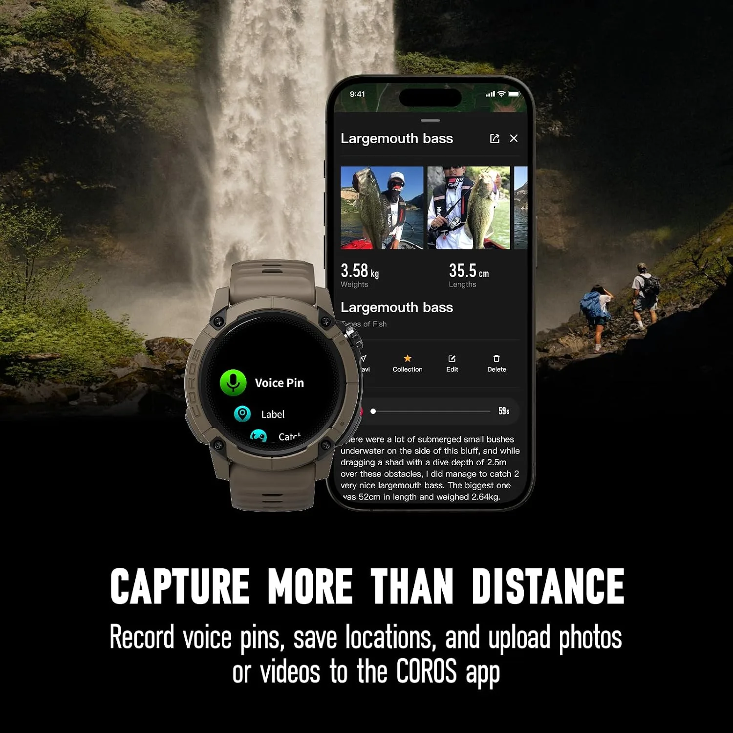 COROS Nomad GPS Outdoor Smartwatch, 22-Day Battery Life, Fishing