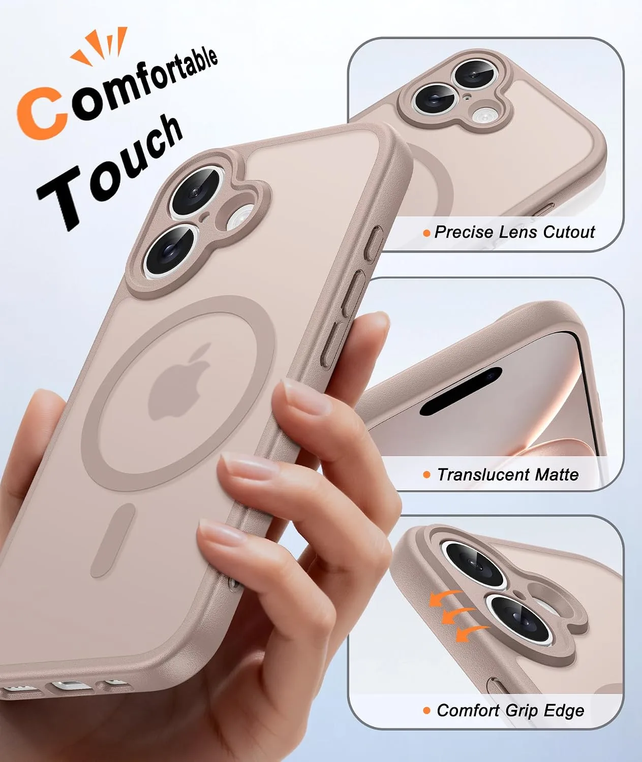FNTCASE for iPhone 16 Case Fit for MagSafe Desert Gold