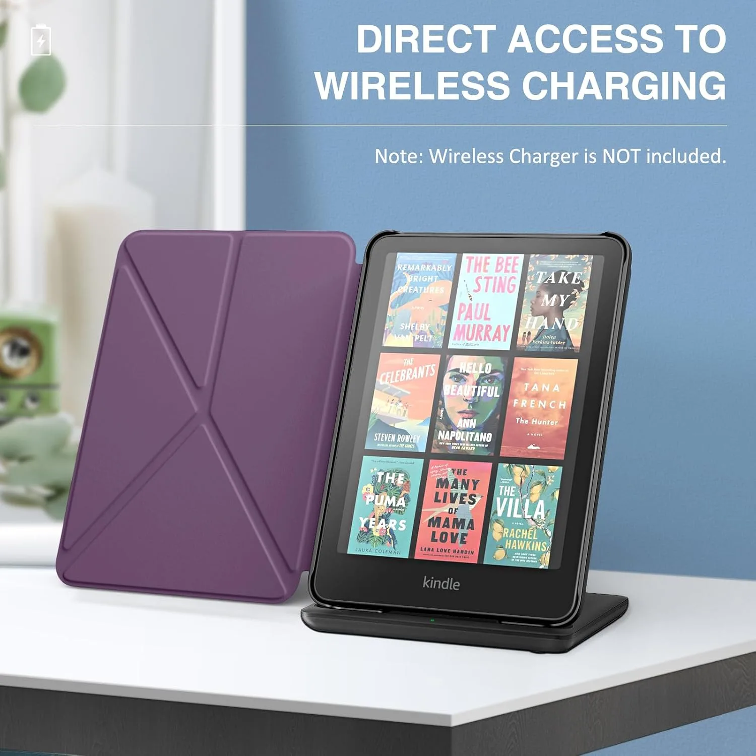 MoKo Case for 7" Kindle Paperwhite 12th Generation 2024, Lychee Deep Purple