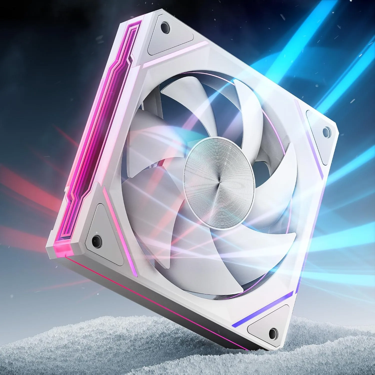 AsiaHorse AMICIPro 120mm ARGB PC Fans,Ultra-Quiet Operation <30dB, 1800 RPM HDB Bearings, 12 LED Lights, Aura SYNC Compatible for Enhanced Cooling and Visuals (Non-Illuminated Blade)