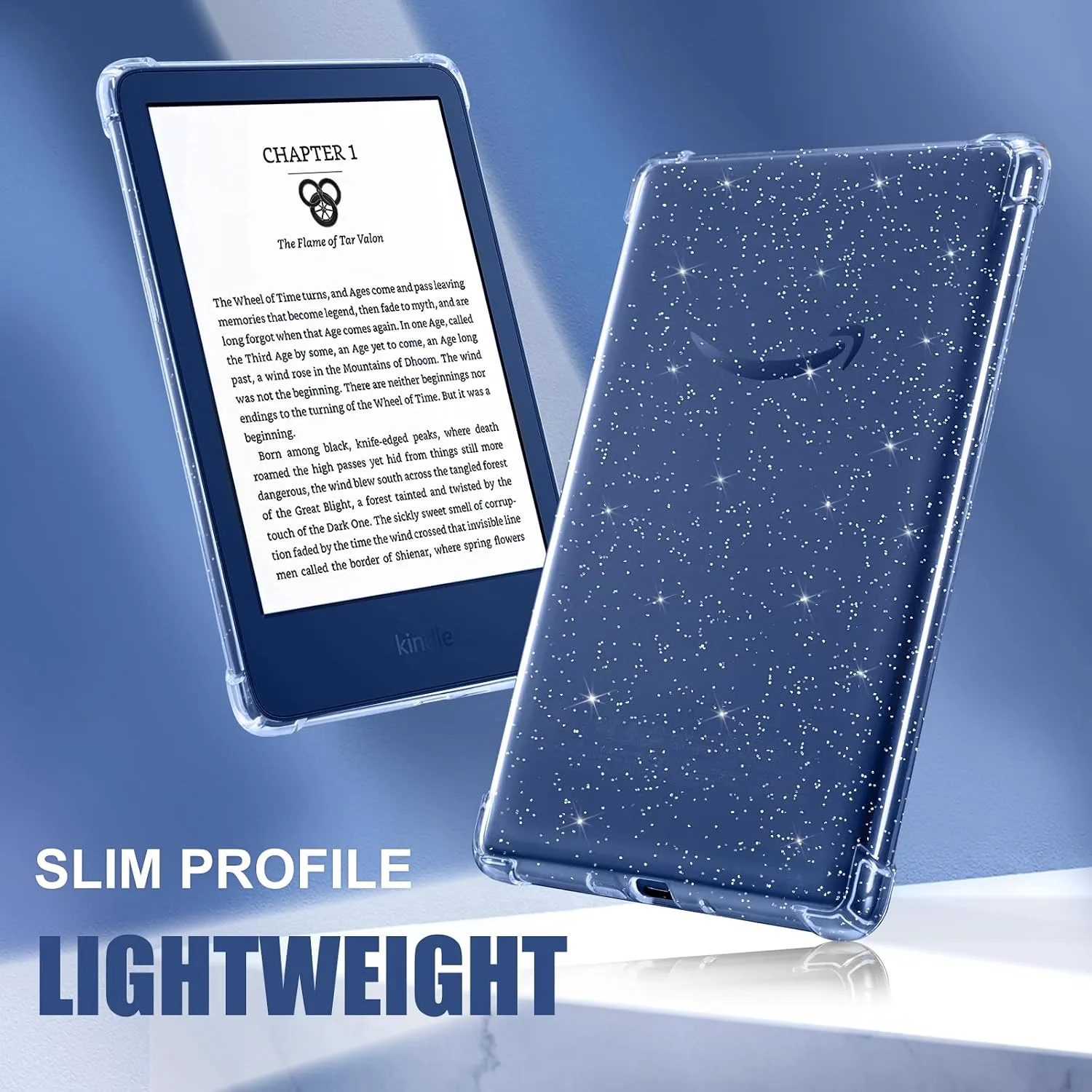 CoBak Clear Case for 6" E-Reader 2024 and 2022 (11th Generation) - Ultra-Slim Soft TPU Transparent Cover,Lightweight & Durable Protection, Glitter