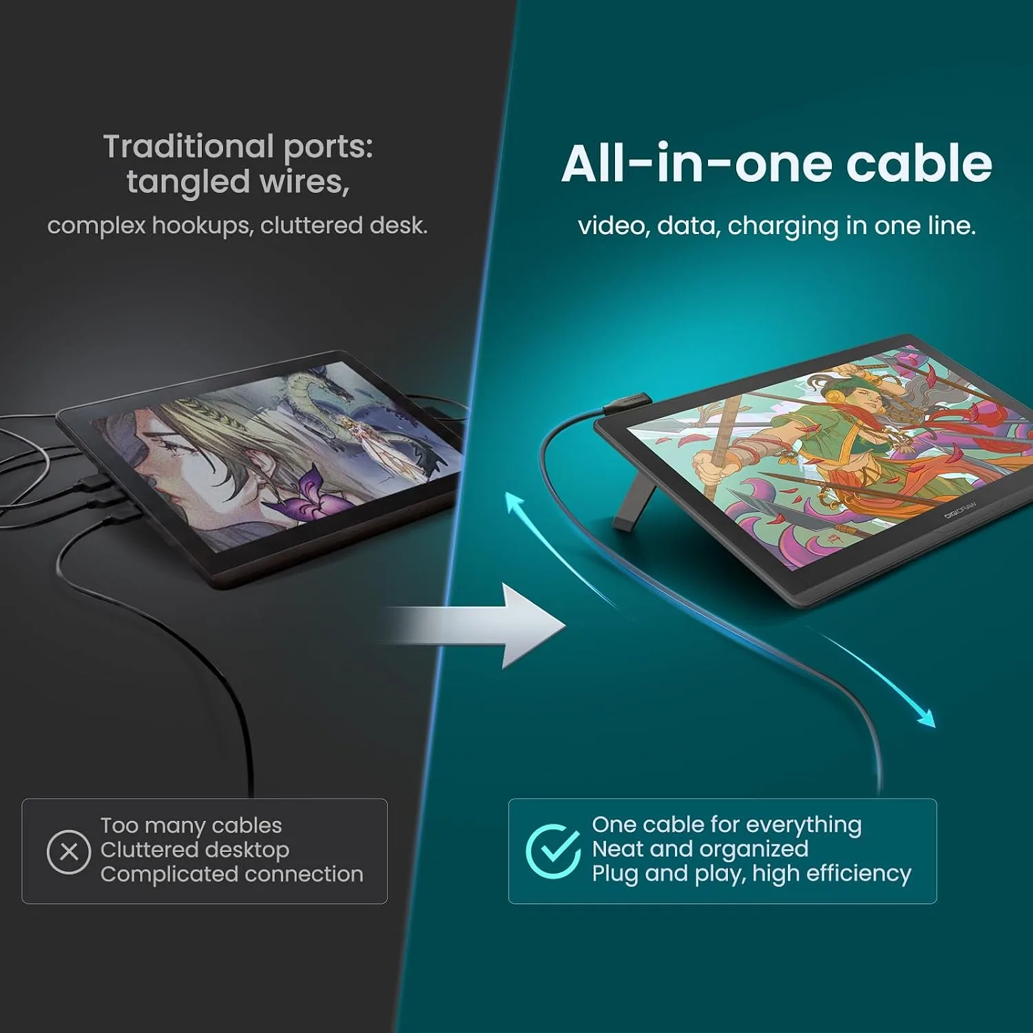 DIGIDRAW Turing 14 Drawing Tablet with Screen, 13.3" 2.5K Pen Display