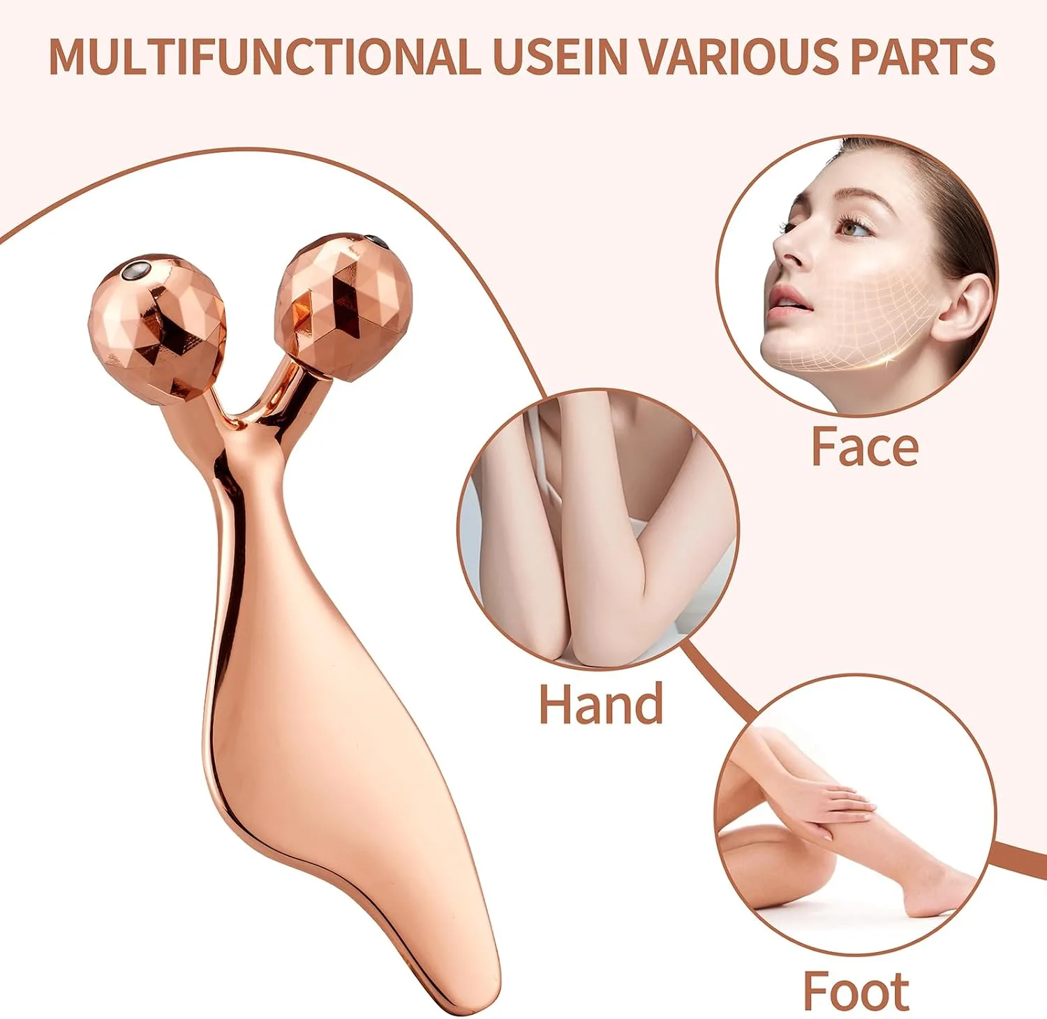Running man 3D Face Roller for Face, Neck & Eyes, Facial Massage Tool