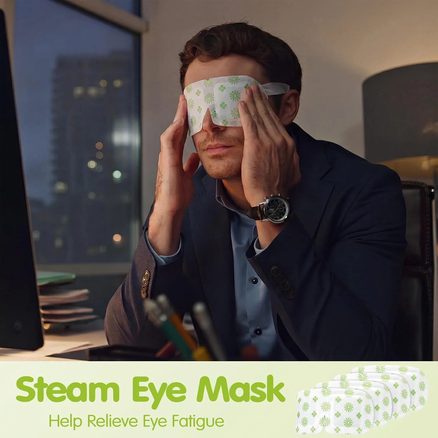 60 Pcs Self Heating Steam Eye Masks Disposable Heated Mask Bulk Individually Wrapped Warm Compress for Dry Eyes, Sleep, Travel, Spa and Relaxation (Mixed)