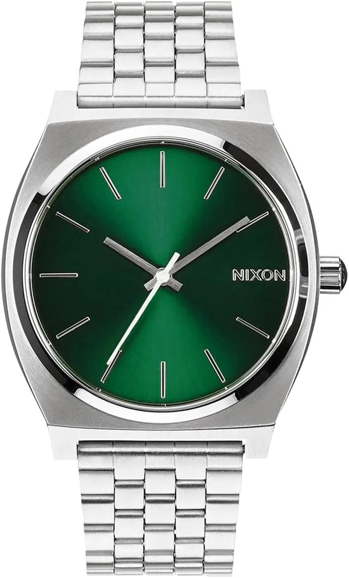 NIXON Time Teller A045 - 100m Water Resistant Men's Analog Fashion Watch (37mm Watch Face, 19.5mm-18mm Stainless Steel Band)
