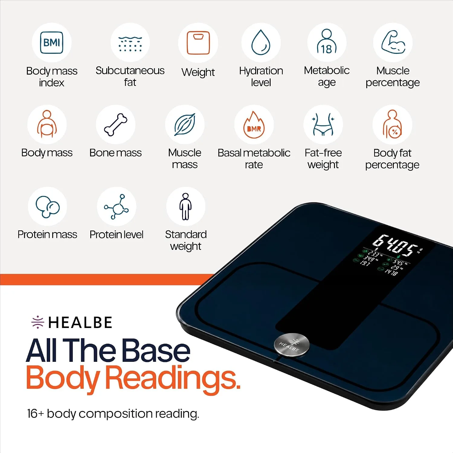 HEALBE Start Control 2 Kit: Automatic Calorie Intake Smart Band HEALBE GoBe U (Black) & Smart Floor Scales HEALBE Scale with Body Composition Analysis (Black)