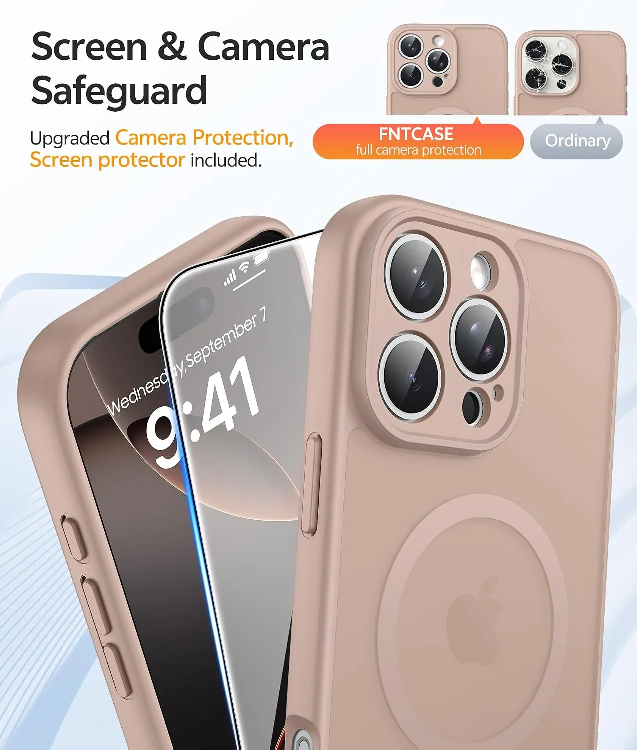 FNTCASE for iPhone 16 Pro Max Case, Fit for Magsafe, Desert Gold