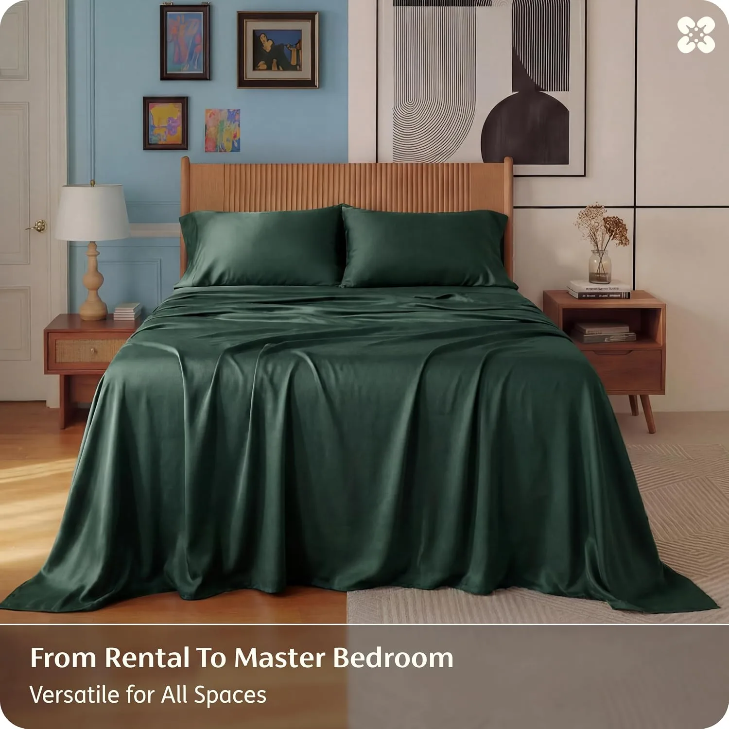 Bedsure PureWoven 100% Rayon Derived from Bamboo, Full Size Sheets, 4 PCS