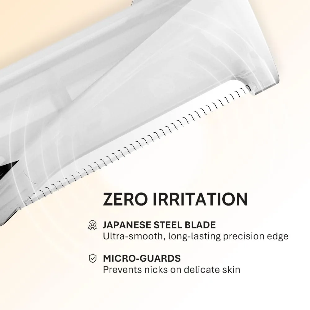 BEOVEA Sonic Dermaplaning Tool for Face – Rechargeable Peach Fuzz Remover with LED Light, 3-Speed Vibration & 6 Replaceable Blades for Smooth, Radiant Skin