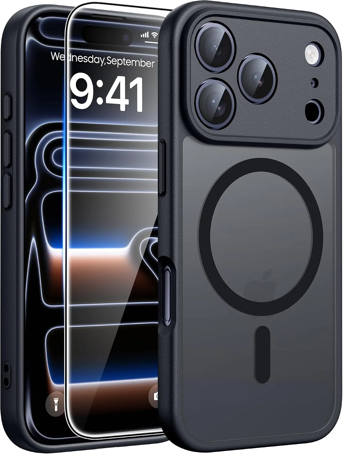 Carcasa Fntcase para iPhone 18 Pro/iPhone 17 Pro compatible con Magsafe Negra
